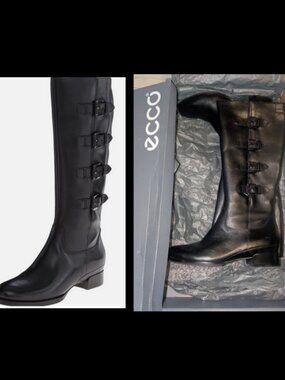 NEW Boxed Ecco Sullivan Black Boots Womens Size 9 - 9.5